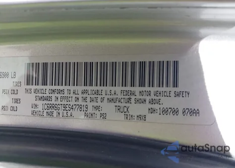 2014 Ram 1500 Big Horn z USA, uszkodzony, nr VIN 1C6RR6GT9ES477819